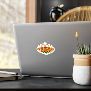 Diwali floral diyas kiss-cut vinyl decal - home decor decals