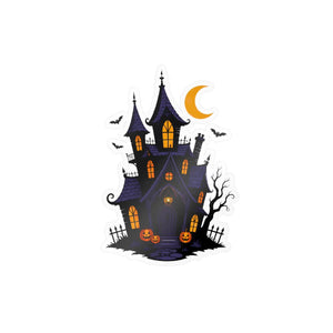 Haunted halloween castle kiss-cut vinyl decal - home decor decals