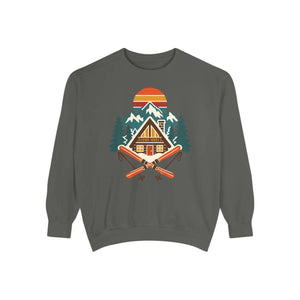Cabin Ski Retreat Sweatshirt — Vintage Mountain Lodge Design