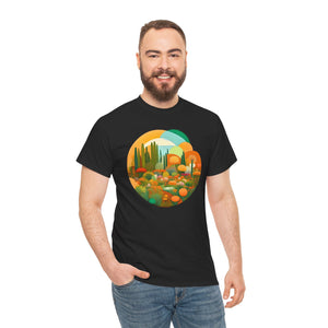 Beautiful landscape in a circle, Unisex Heavy Cotton Tee