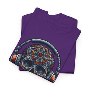 Skull with headphones, Unisex Heavy Cotton Tee