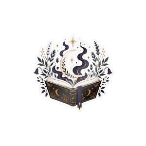 Mystical open book kiss-cut vinyl decal - home decor decals