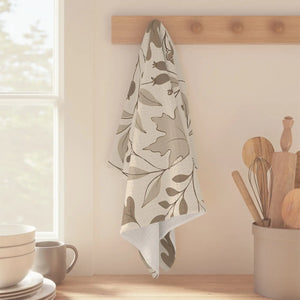 Low-saturation oak leaf artwork printed to order by DipaliZ on microfiber