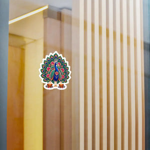 Peacock mandala kiss-cut vinyl decal - home decor decals