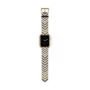 Chevron Pattern Watch Band — Neutral Geometric Apple Watch Strap