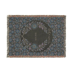Personalized, Sunflower & Midnight Floral Woven Throw Blanket