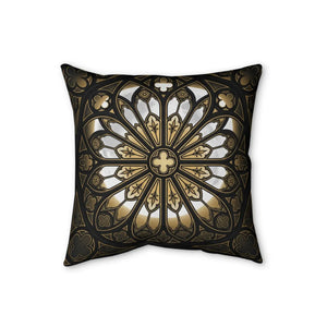 DipaliZ rose window pillow in the 16 by 16 inch square size