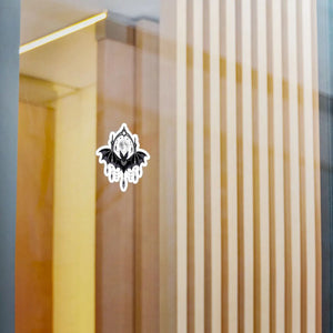Gothic bat moon kiss-cut vinyl decal - home decor decals