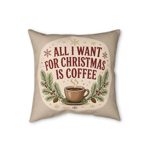 Rustic serif lettering across a DipaliZ faux linen holiday cushion