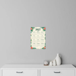 Palm frond border artwork on the DipaliZ 2027 wall calendar decal