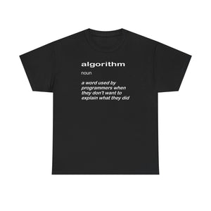 Algorithm Definition, Programming Shirt, Unisex Heavy Cotton Tee
