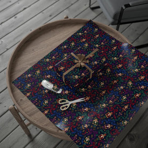 Festive holiday pattern wrapping paper