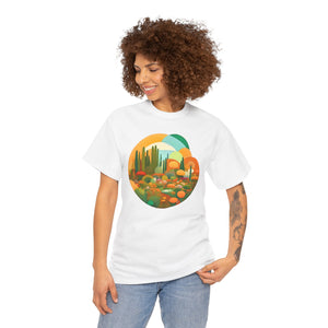 Beautiful landscape in a circle, Unisex Heavy Cotton Tee