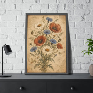 Framed paper poster – vintage wildflower botanical floral wall art - posters