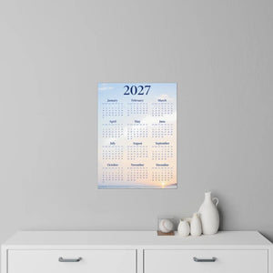 2027 Beach Sunset Calendar Wall Decal — Yearly Planner Poster