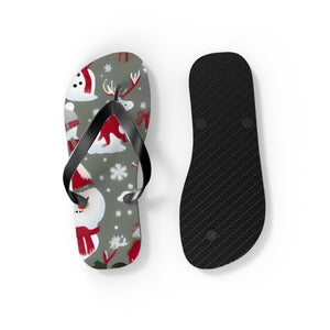 Christmas snowman and decoration, Unisex Flip-Flops