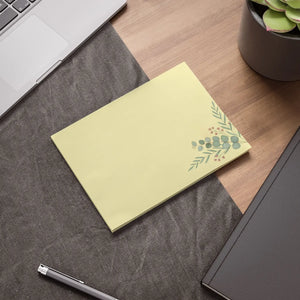 Eucalyptus sprig corner post-it note pads | floral sticky notes - notebooks & notepads