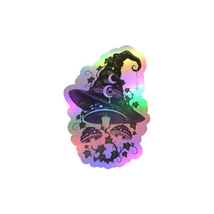 Mystical witch hat mushroom kiss-cut vinyl decal - home decor decals