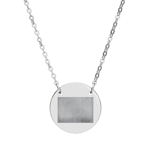 Uncoated stainless steel engravable pendant necklace by DipaliZ, sold in one size