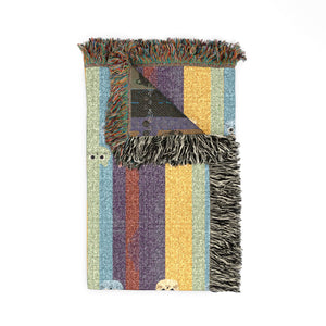 Woven Throw Blanket — Colorblock Striped Pattern Cozy Home Decor