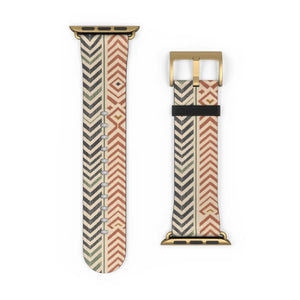 Tribal Chevron Pattern Watch Band - Boho Geometric Apple Watch Strap