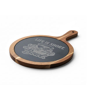 Life is short lick the bowl charcuterie board | engraved cheese slate - cutting boards