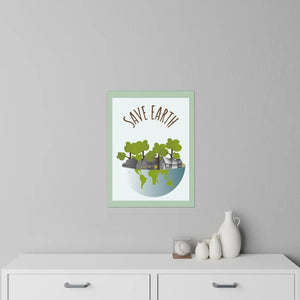 Save Earth Wall Decal – Eco-Friendly Globe Illustration for Home & Classroom