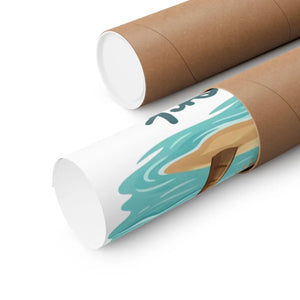 Matte Poster — "Less Work More Living" Tropical Palm Beach Wall Art
