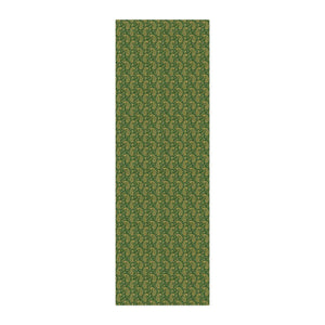 Matte cotton-like surface of DipaliZ green paisley spun polyester fabric