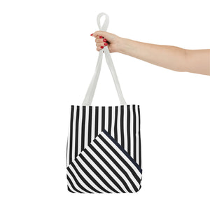 Black striped, AOP Tote Bag
