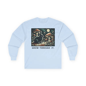 Grow through it mushroom long sleeve tee - t-shirts