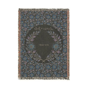 Personalized, Sunflower & Midnight Floral Woven Throw Blanket