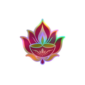 Lotus diya kiss-cut vinyl decal - home decor decals