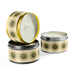 Mandala Floral Tin Candle