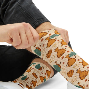 Cute Giraffe Pattern Sublimation Socks — Fun Animal Crew Socks for Kids & Adults