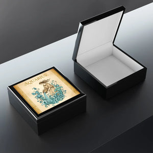 Aquarius zodiac jewelry box with water bearer design - boxes