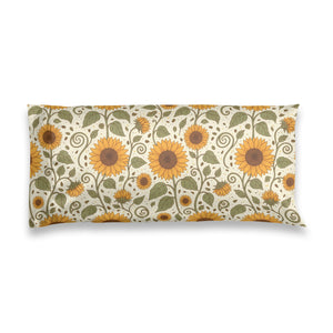 Sunflower Satin Pillowcase — Floral Body Pillowcase for Bedroom Decor & Hair Care