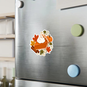 Autumn pumpkin pie kiss-cut vinyl decal - home decor decals