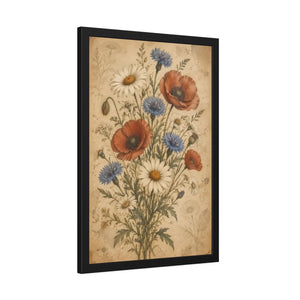 Framed paper poster – vintage wildflower botanical floral wall art - posters