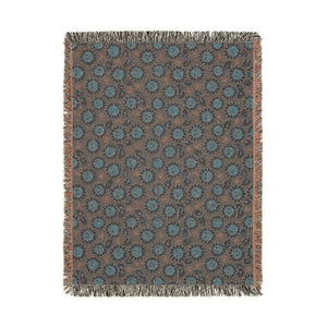 Boho Floral Woven Blanket