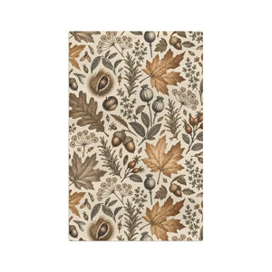 Vintage botanical plate style leaf study on a DipaliZ 16 by 25 inch kitchen towel