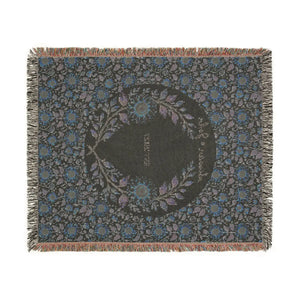 Personalized, Sunflower & Midnight Floral Woven Throw Blanket