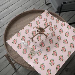 Vintage pink floral wrapping paper