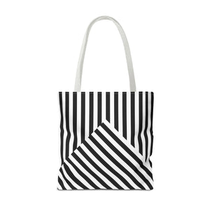 Black striped, AOP Tote Bag