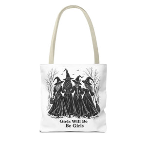 Witch Sisters Tote — “Girls Will Be Girls” Halloween Tote Bag