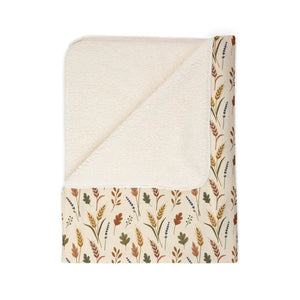 Autumn Leaves Sherpa Blanket — Cozy Fall Fleece Throw