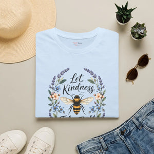 Bee Floral T‑Shirt — "Let Kindness Take Flight" Inspirational Tee