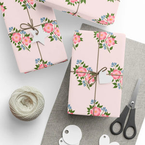Vintage pink floral wrapping paper