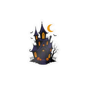 Haunted halloween castle kiss-cut vinyl decal - home decor decals