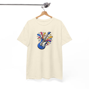 Musical instrument, with splashes of color, Unisex Heavy Cotton Tee